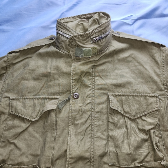 VINTAGE US MILITARY M-65 FIELD JACKET OG 107 OLIVE GREEN SIZE MEDIUM IS USED - Picture 3 of 16
